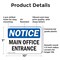 Signmission Main Office Entrance, 10 in W x Rectangle, Plastic OS-2PACK-NS-P-710-L-14092 - alternate 7